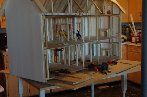 Sept01.JPG - In the movie, Sense & Sensibility, there is no view of a kitchen, but I just can't have a house without a kitchen so we're going to build one and put it on the back of the house. After I put doors on the back of the house, the kitchen will attach to it. Probably with velcro.