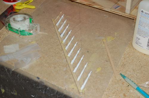 DSC_0003.JPG - I changed my mind about how to run the balusters. Instead of attaching to each step, I'm attaching to a rail.